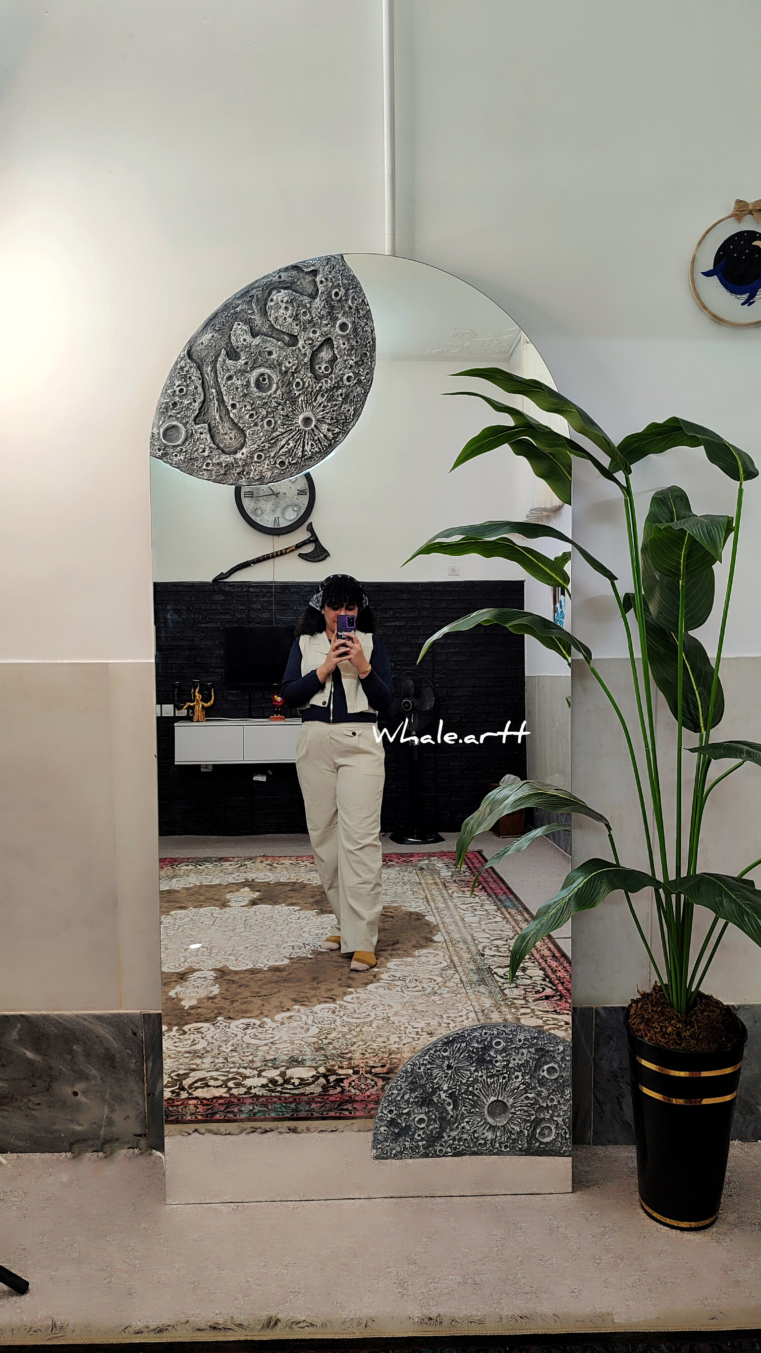 آینه قدی (دو متری) طرح ماه